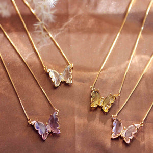 Glass Butterfly Necklace